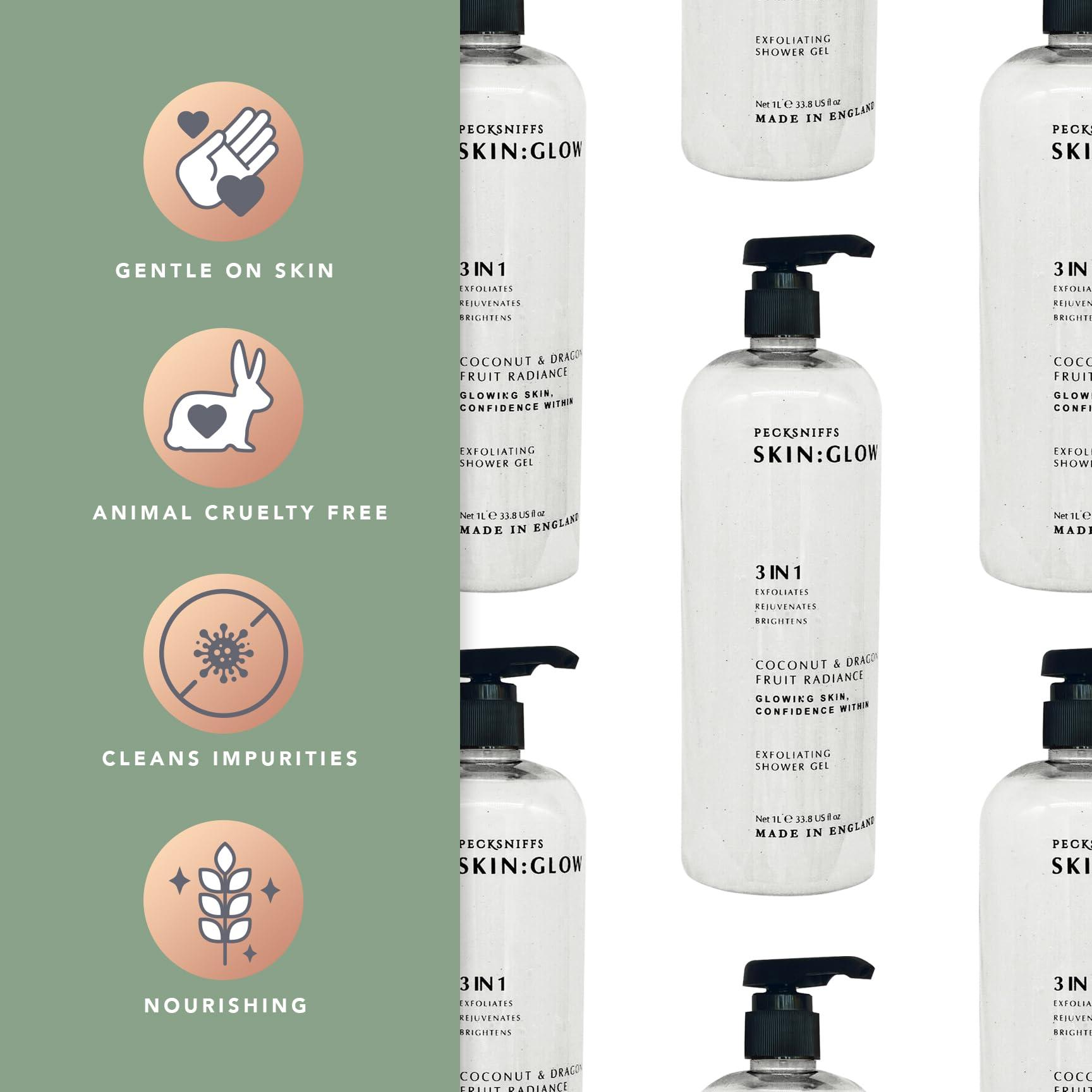 Pecksniff\'s Pecksniff\'s Coconut & Dragon Fruit Radiance Exfoliating Shower Gel | 1000 ml / 33.80 Fl Oz