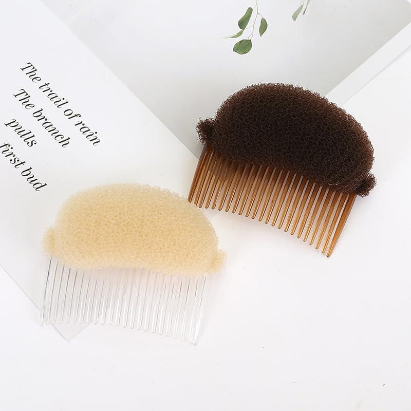 VASANA 2 PCS Sponge Hair Volume Inserts with Comb and Base - Hair Styling Tools for Women, Black Accessories