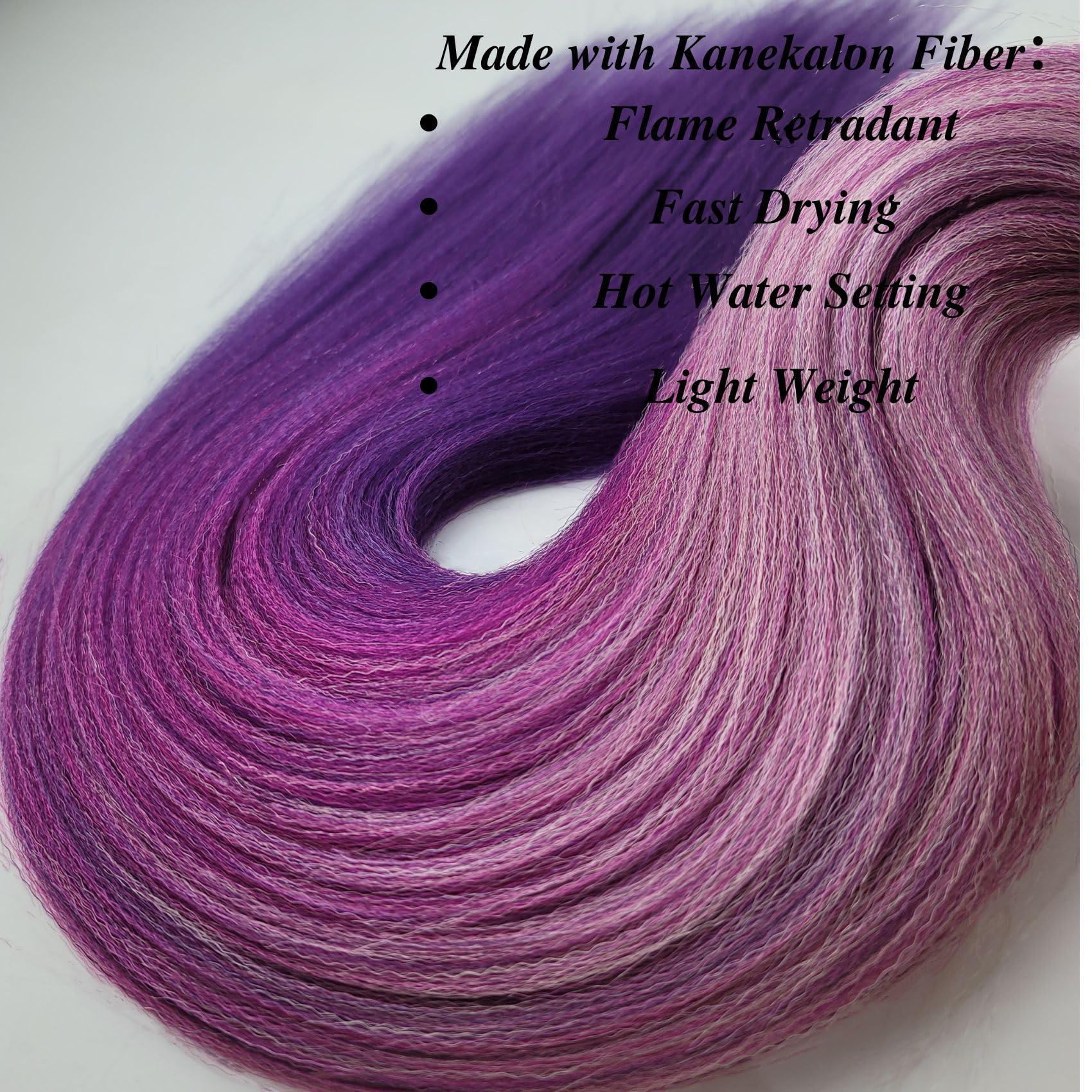 Leticia Purple Braiding Hair Pre stretched Purple Braid in Hair for Girls