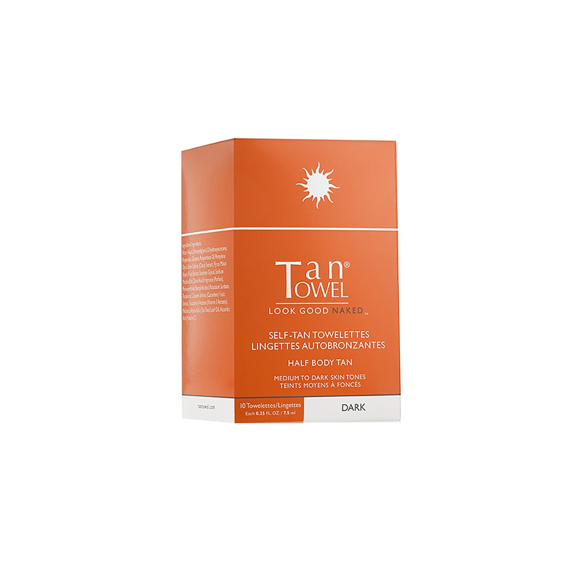 Tan Towel TanTowel Half Body Tan Towelettes - 10 Pack, Dark, 10 Count (Pack of 1)