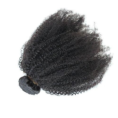 zigzag hair ZigZag Hair Afro Kinky Curly Hair Brazilian Virgin Hair Weave Bundles 4B 4C 100% Human Hair Bundles One Piece Double Weft Hair Extension (14inch)