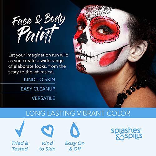 splashes & spills Face and Body Paint Cream - White, 18g Cake Tub - Pretend Costume and Dress Up Makeup by Splashes & Spills