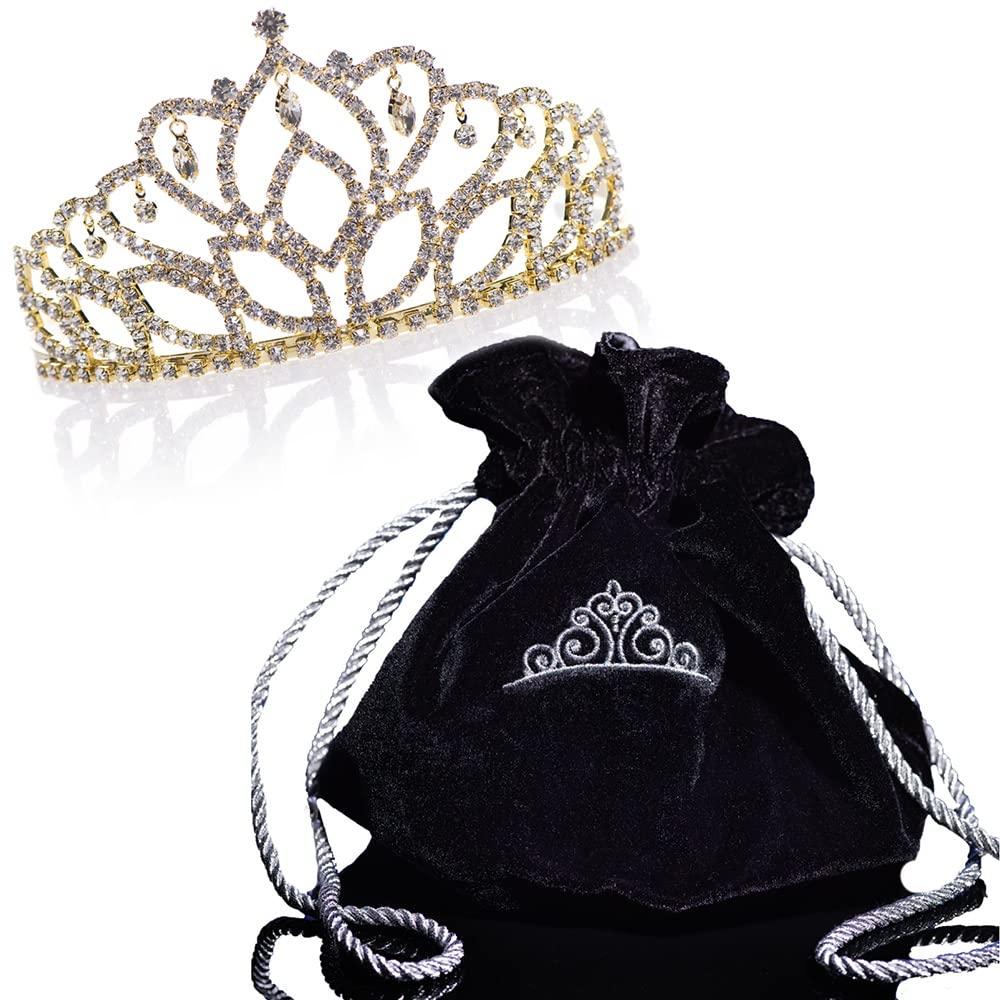 Anderson's Anderson's Gold Mirabella Tiara and Tiara Bag Set, Prom Tiaras, Homecoming Tiaras, Pageant Tiaras, Queen Or Princess Tiara For Prom, Homecoming, Pageant, Wedding, School Dance, Costume, Party, Event