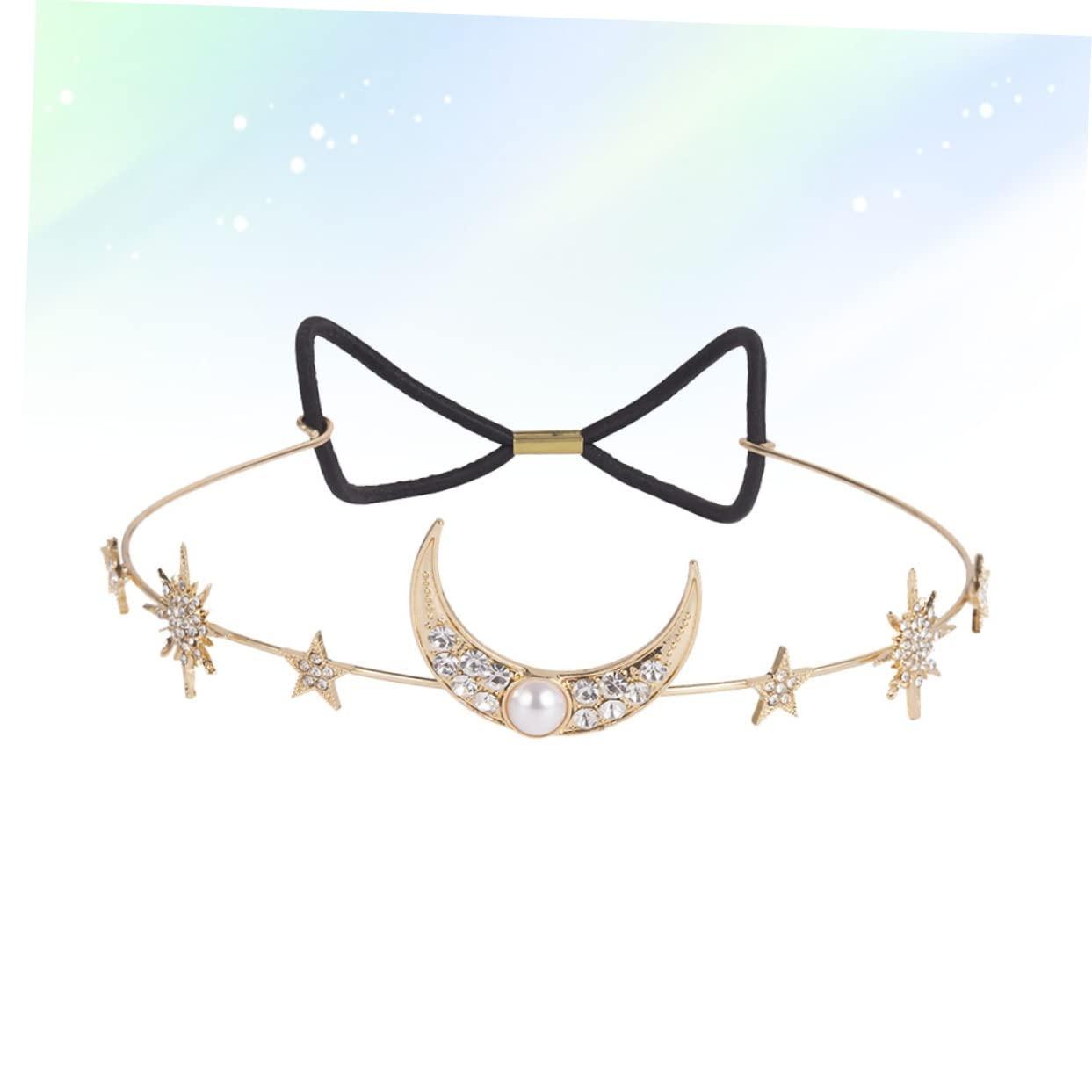 Beatifufu Beatifufu 1pc Bridal Headdress Stars Moon Crown Rhinestone Tiara for Wedding Bridesmaid Hair Accessory