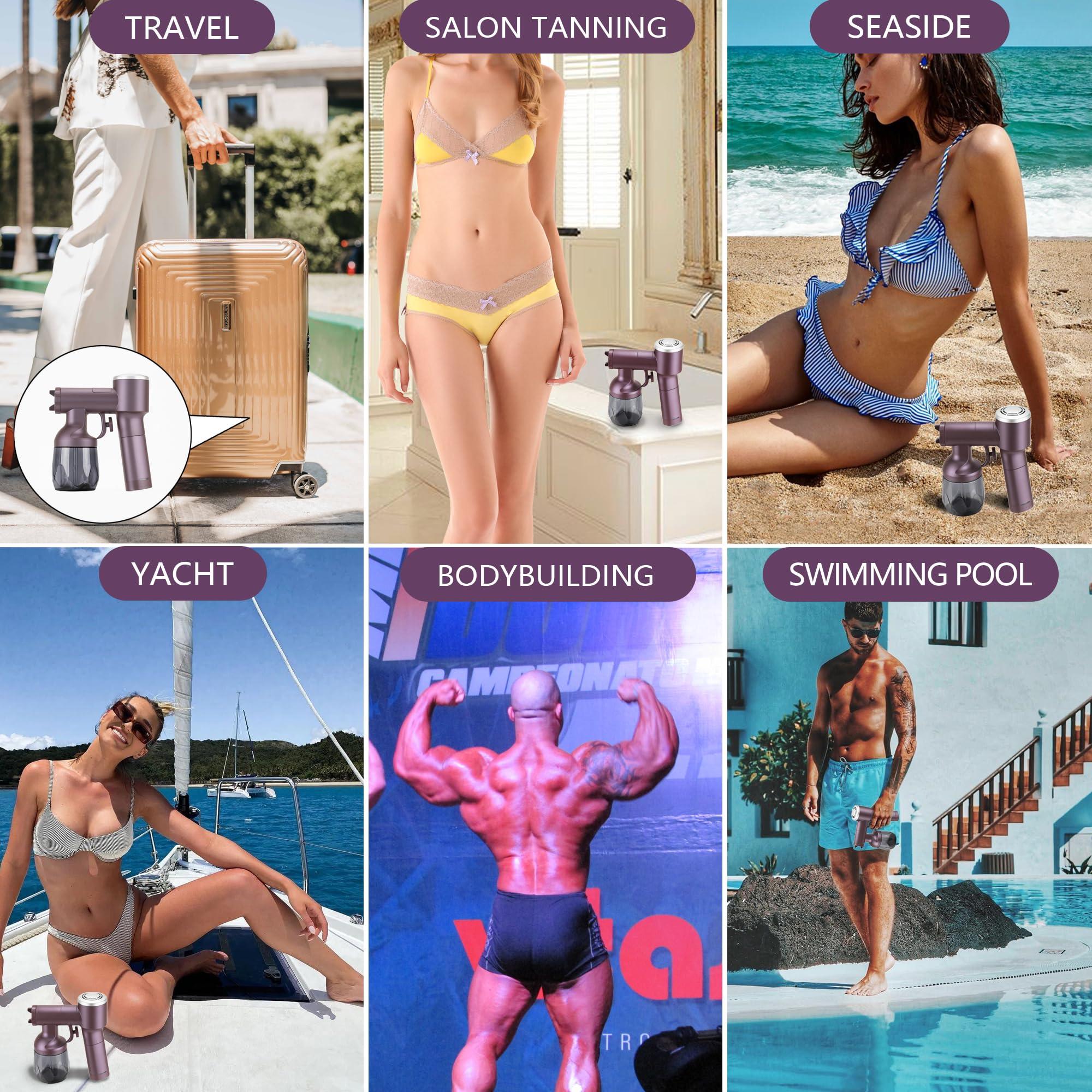 Yoyair Personal Spray Tan Machine with Brushless Motor Strong Power Professional Spray Tan Gun Cordless Type Handheld Portable and Rechargeable Self Tanner for Salon Home Tan Mobile Tan