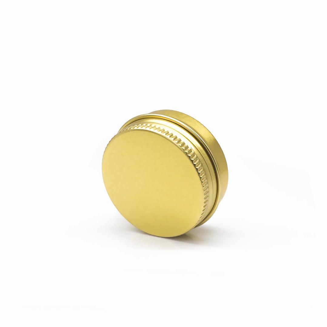 Generic LXLK 12 Pack 15ML Gold Aluminum Lip Balm Tins Cans Jars Empty Refillable Containers with Screw Lid Round Travel Cosmetic Storage Bottle for Powder Candle Salve Spice Cream Anti-Leakage