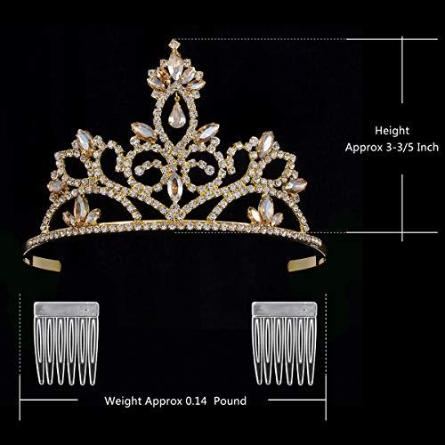 YZHSTONE YZHSTONE Gold Tiara Crowns Women Girls Birthday Queen Crown Princess Costume Prom Pageant Crown