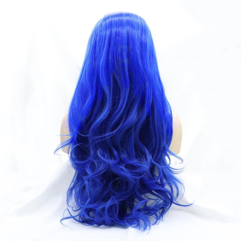 Kalisa Kalisa Dark Blue Wig for Women Synthetic Lace Front Wig Long Body Wavy Blue Glueless Wig Heat Resistant Fiber Premium Navy Blue Wig Daily Use Cosplay 24Inch