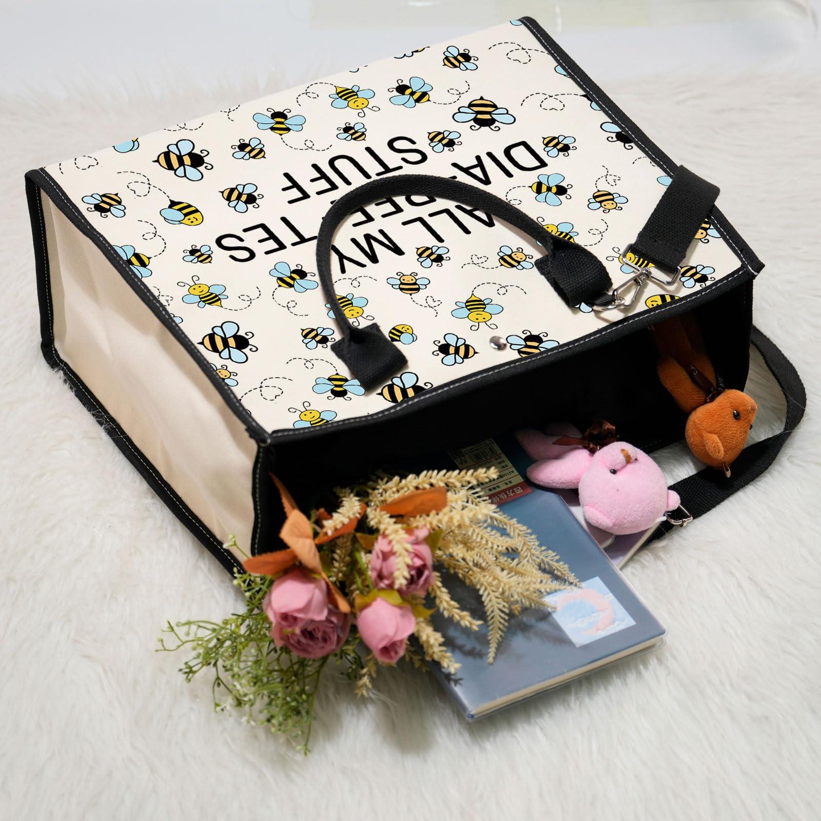 XYANFA XYANFA Bee Diabetes Bag Type 1 Type 2 Diabetic Medical Bag Supply Storage Diabetes Organization All My Diabeetes Stuff (Dia- Bee- Tes Stuff TOTE BAG2)