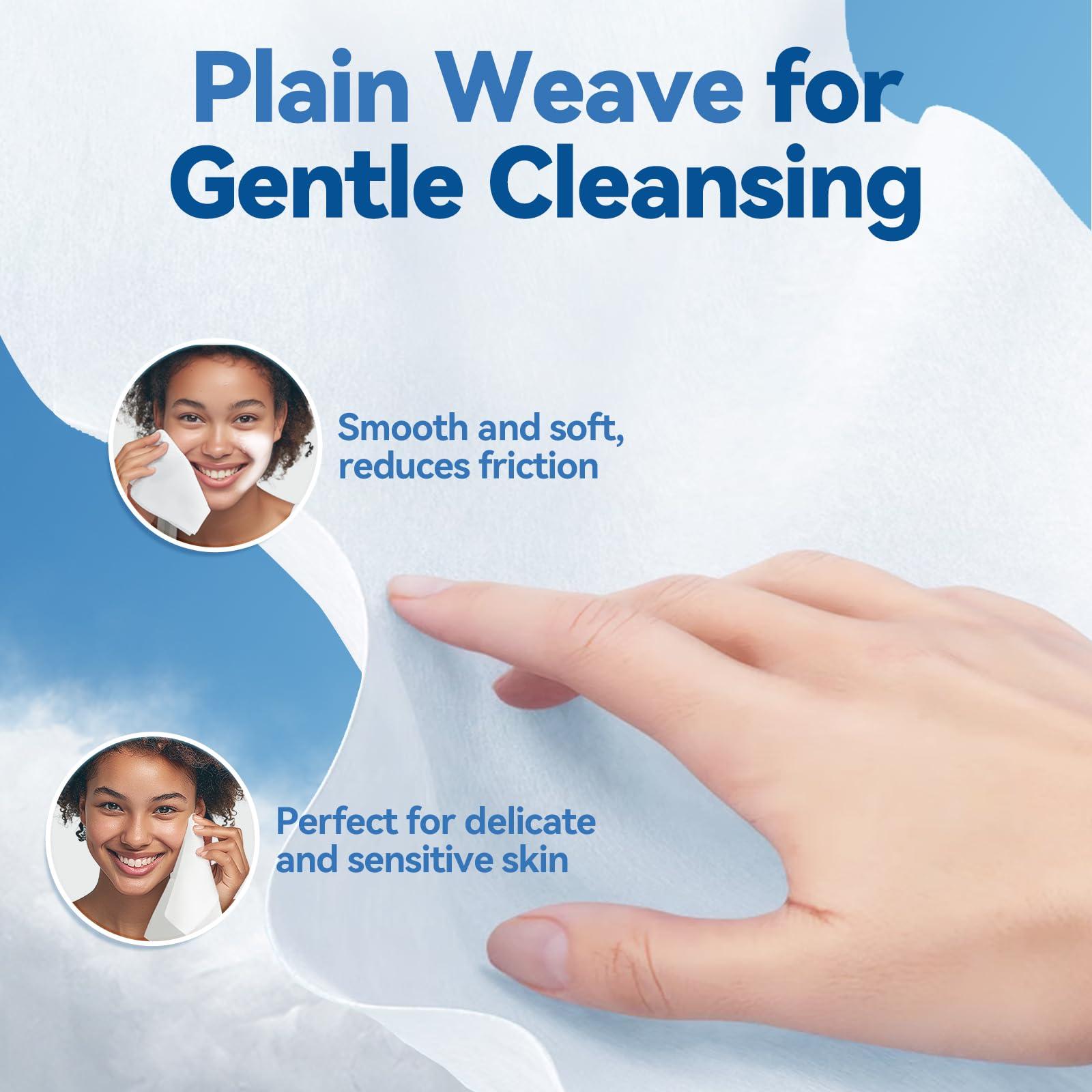 Winner Winner Soft Face Towels, Upgraded Thicker 100% USA Cotton Dry Wipes, Unscented and Gentle on Sensitive Skin, Disposable Makeup Remover and Facial Towelettes (240 Count, Pack of 3)