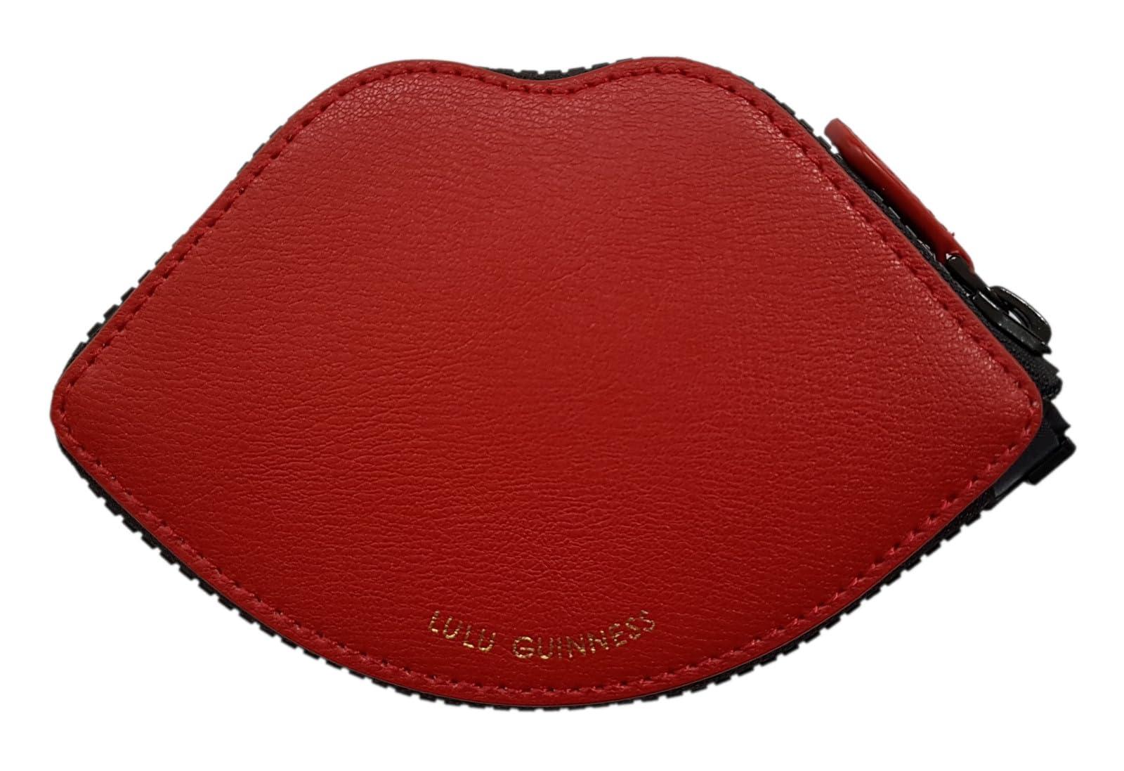 Lulu Guinness Lulu Guinness Pearly Lip Print Foldaway Shopper Tote Bag, Black and Red, Black, One Size