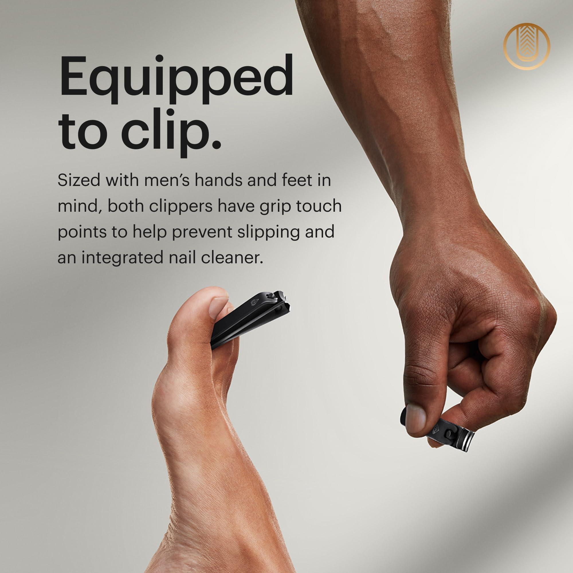 MANSCAPED MANSCAPED Shears 3.0, 5-Piece Precision Mens Nail Grooming Travel Kit, Stainless Steel Manicure Set with Fingernail & Toenail Clippers, Nail File, Slant Tip Tweezers, Cuticle Scissors, Travel Case