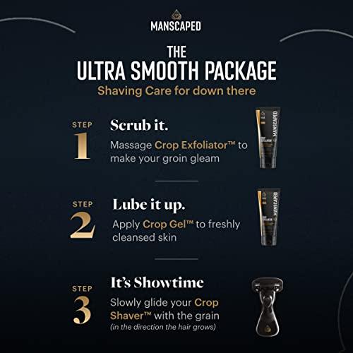 Manscaped Refining The Gentleman MANSCAPED The Ultra Smooth Package, Male Hygiene Shaving Bundle With Groin Razor, Shaving Gel, and Exfoliator