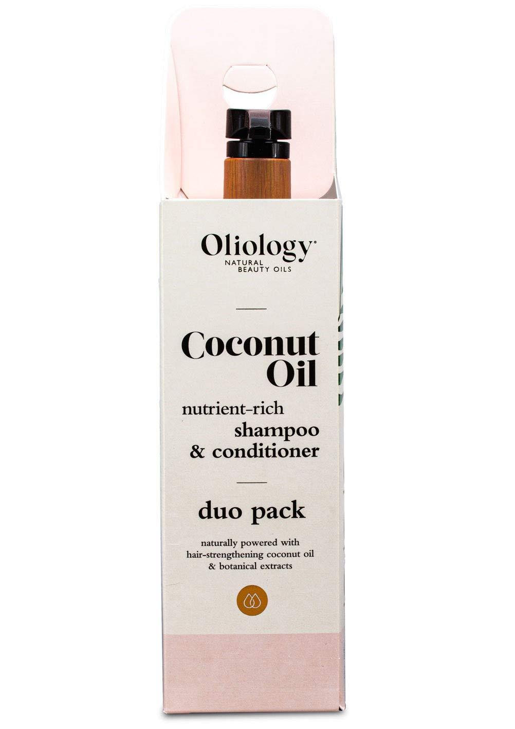 Oliology Oliology Nutrient Rich Coconut Oil Shampoo & Conditioner Combo Pack - Helps Restore Damaged Hair | Provides Intense Shine | Moisturizing | Made in USA, Cruelty Free & Paraben Free (32oz)