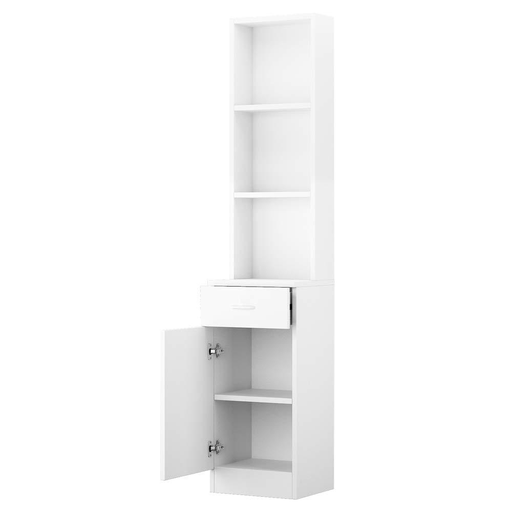 Goujxcy Goujxcy Wall Mount Salon Station, Hair Stylist Storage Cabinet Barber Station Beauty Hair Salon Spa Equipment with 5 Compartments 1 Drawer (White)