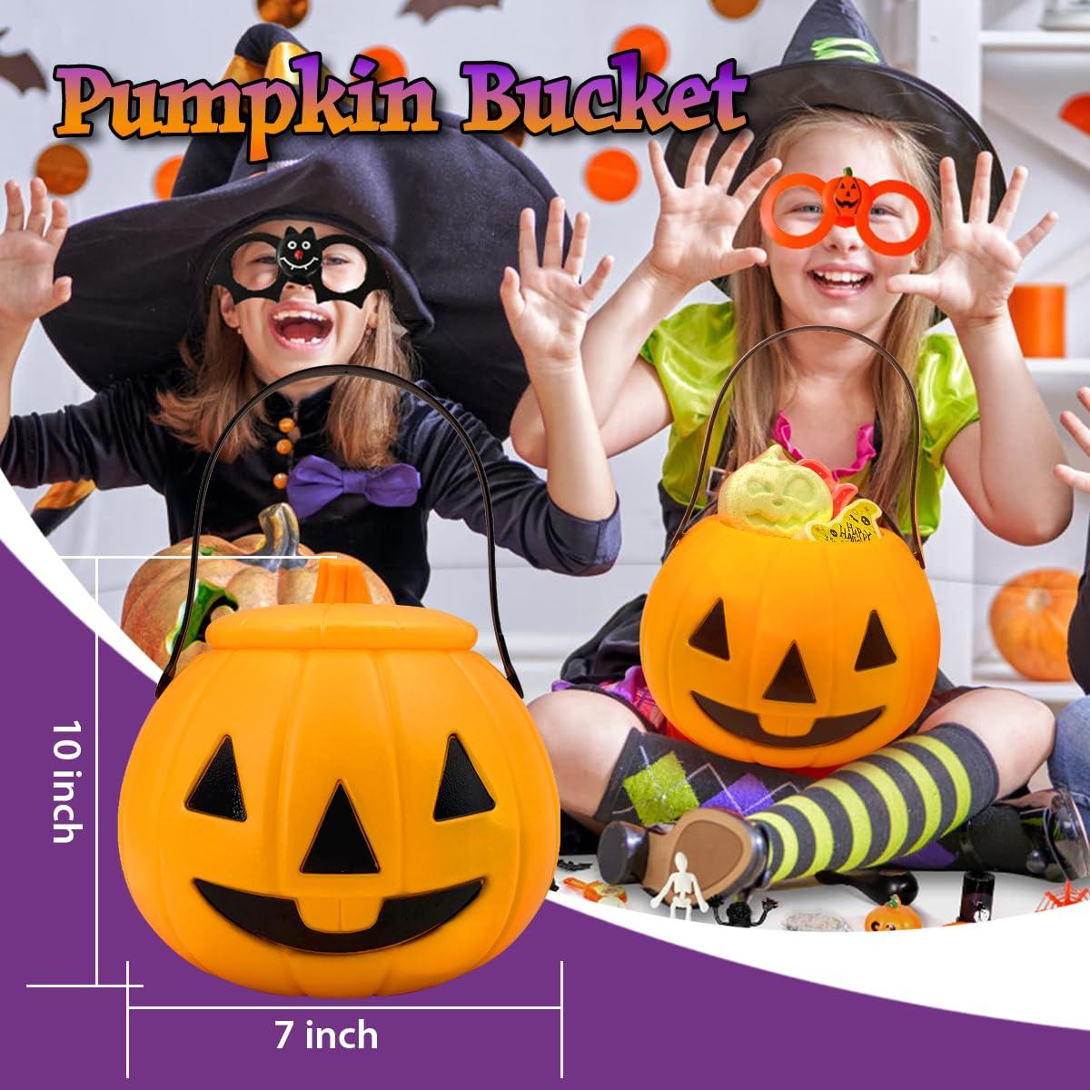 NJSTARC 15 Count Halloween Bath Bombs with Pumpkin Bucket, Halloween Spooky Bath Bombs for Kids, Adorable Hallowen Trick o Treat Party Favors for Kids