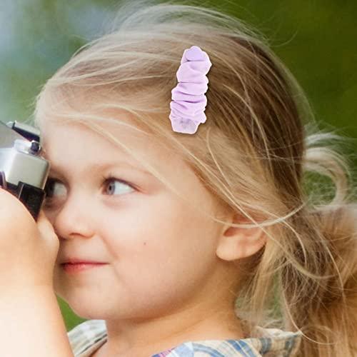 EXCEART EXCEART 5pcs Tulle Butterfly Hair Clip kids hair clips bow hair clips purple flower hair clip suits for kids purple outfits purple suit kid hair clips sweet girl hair accessories plastic