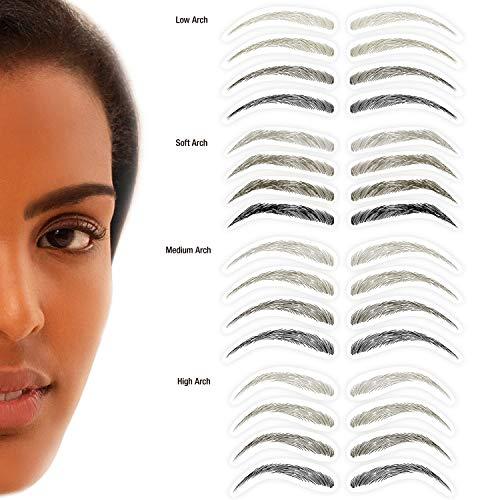 Godefroy Godefroy MyBrows Long Lasting Eyebrow Transfers, Medium Arch, Natural Black, 12-Pairs of Brows