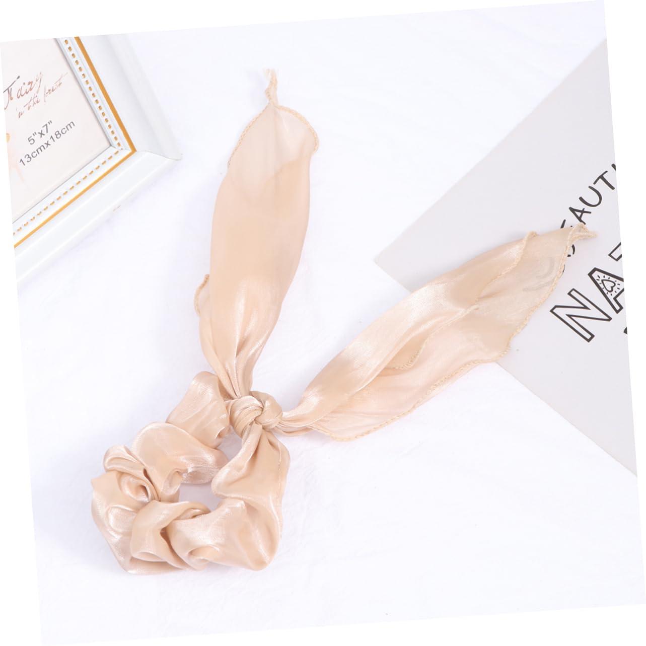 NOLITOY NOLITOY 6 Pcs Hair Rope Bows Silk Ribbon Bridal Hair Bow Veil Bead Hair Band Bow for Hair Red Hair Ribbon Ribbons Hairbands Women Barrettes Silk Hair Ties Ponytail Holder Cloth Hair Tie