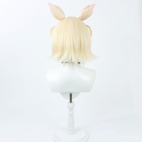 TEDPRBGE TEDPRBGE 3th Idol Cosplay Wig Highlight Ombre Pink Gold Wig Layered Wig with Bangs Heat Resistant Synthetic Hair Wigs Role Play Wig 12 inches + Ear