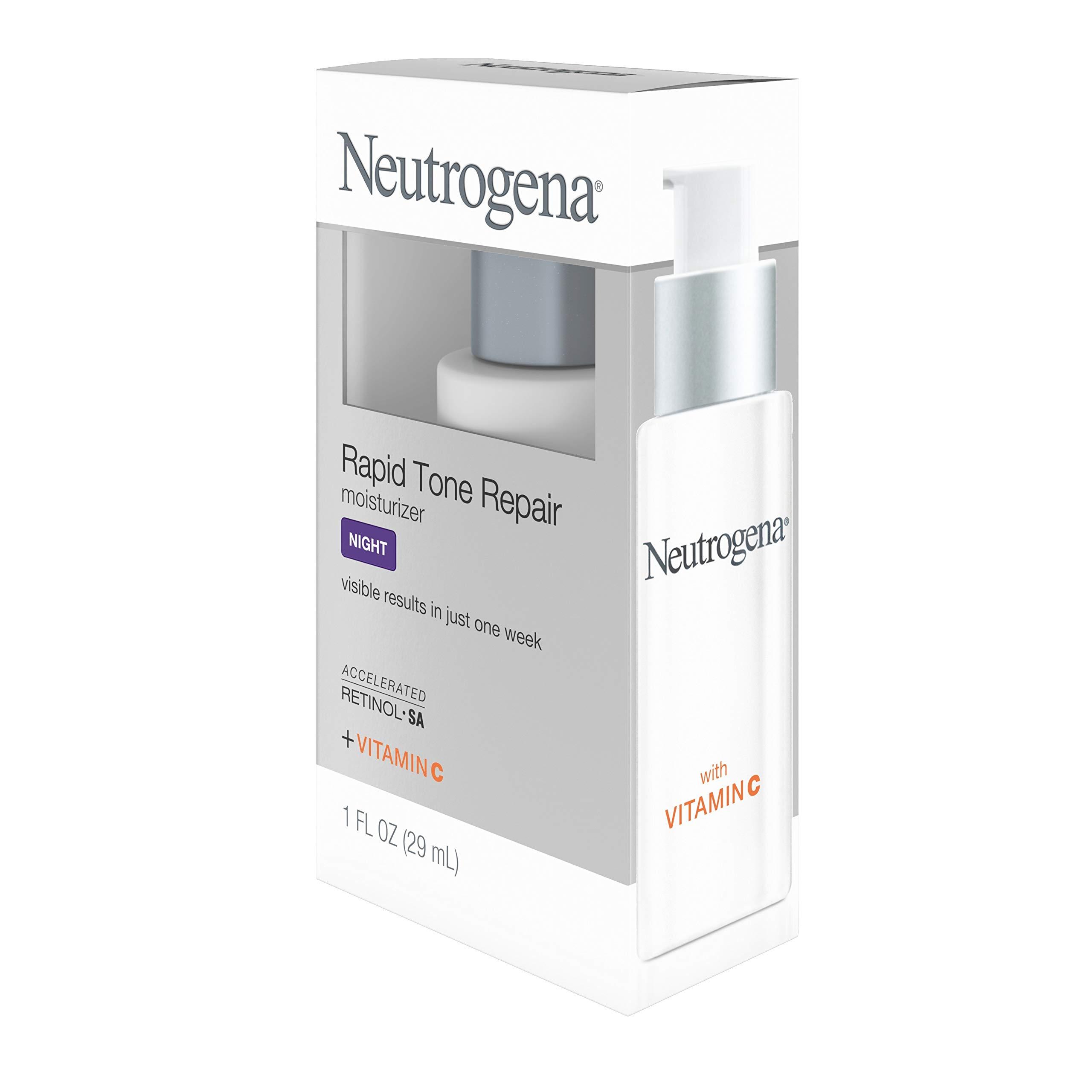 Neutrogena Neutrogena Rapid Tone Repair Night Cream with Retinol, Vitamin C and Hyaluronic Acid - Anti Wrinkle Face and Neck Moisturizer - Vitamin C, Retinol, Glycerin, Hyaluronic Acid, 1 fl. Oz