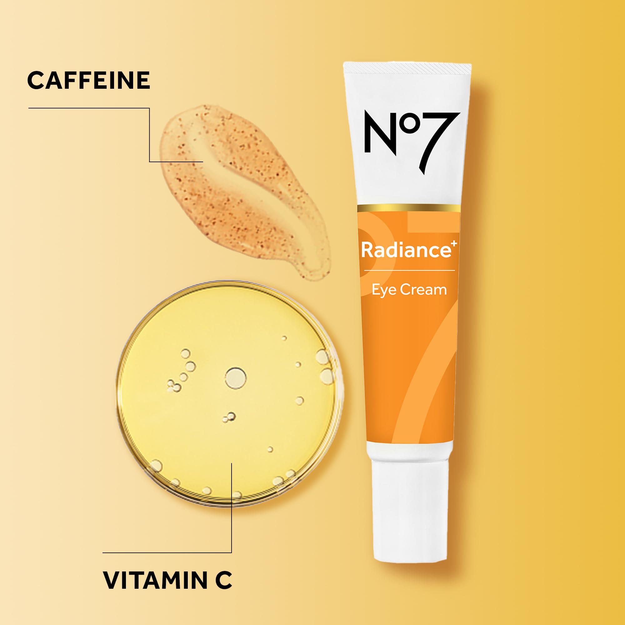 No7 No7 Radiance+ Roll & Glow Eye Cream - Reviving & Illuminating Under Eye Cream Eye Roller - Color Correcting Vitamin C + Caffeine Eye Cream for Dark Circles, Puffiness & Dullness (15ml)