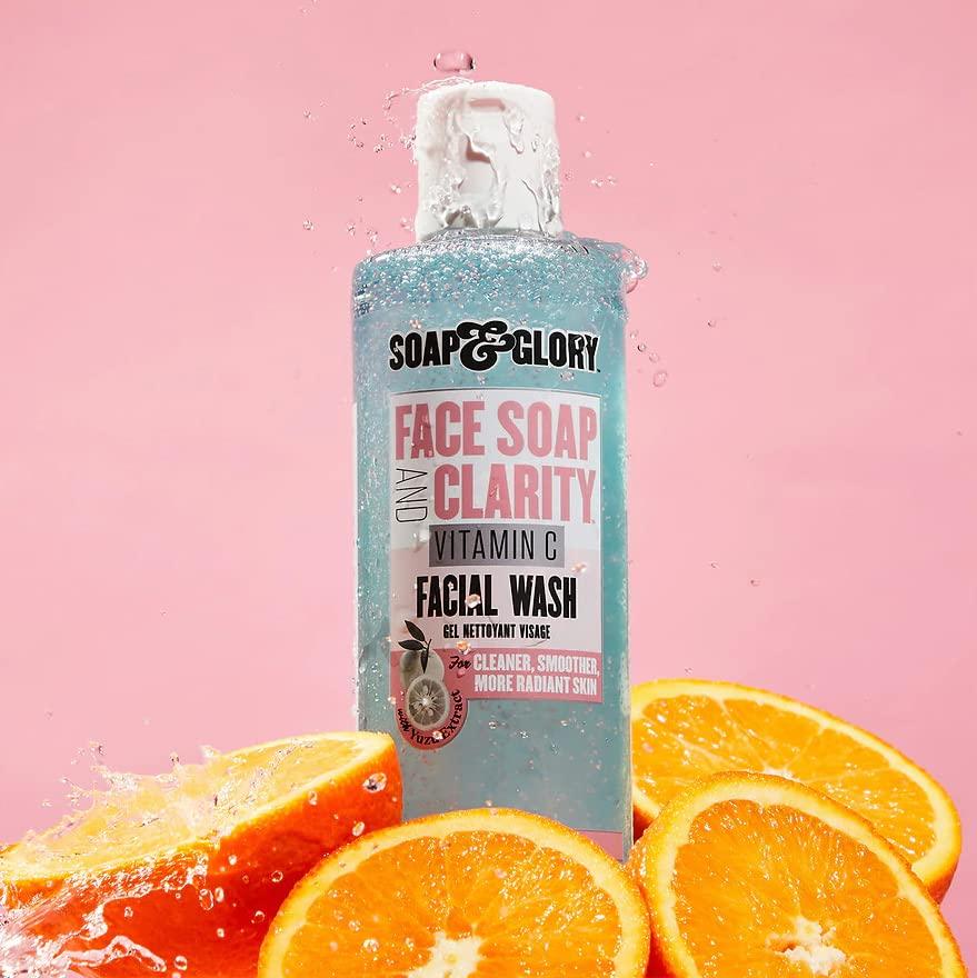 Soap & Glory Soap & Glory Gentle Exfoliating Face Wash & Vitamin C Cleanser - 3-in-1 Exfoliator, Makeup Remover & Hydrating Facial Cleanser for Clean, Smooth & Radiant Skin for All Skin Types (350ml)