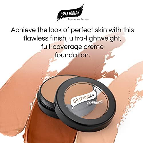 Graftobian Graftobian HD Glamour Crme Foundation 1/2oz, Weightless Full Coverage Makeup, 65 Inclusive Shades, For All Skin Types, Natural or Full-Glam Looks, For Professionals and Beginners, Leading Lady