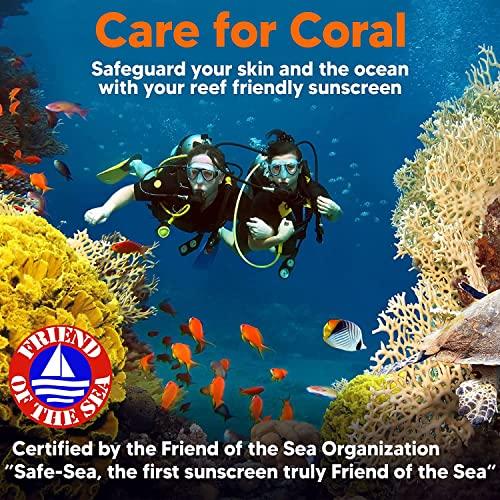 SAFE SEA Safe Sea Zinc Oxide Sunscreen SPF50 | Clear Mineral Face Sunscreen Without White Cast | Anti-Jellyfish Sting Protective Lotion | Coral Reef Safe | Travel Size - 2Oz (60ml), Pack of 2