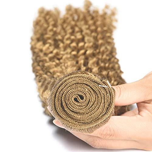AuokMar #27 Curly Blonde Bundles Human Hair Virgin Hair Extensions Kinky Curly Hair 22 24 26 In Unprocessed Virgin Hair For Black Women 8A Grade Weave And Weft Hair Extensions