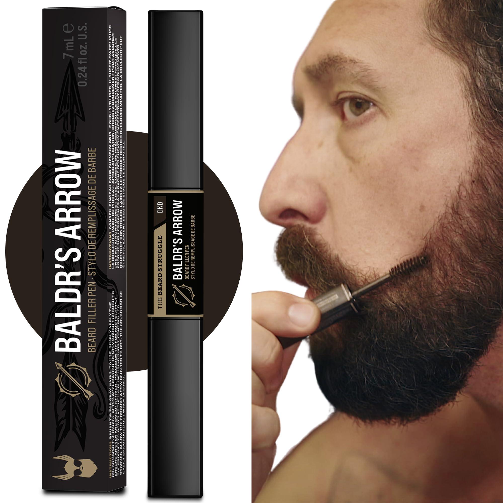 The Beard Struggle The Beard Struggle Dark Brown Beard Pen Filler, Day Liquid Tonic Beard Oil & Warriors Beard Balm Bundle Promotes Thicker Beard Look & Helps to Soften Beard - Gold Collection, Valhalla's Gates