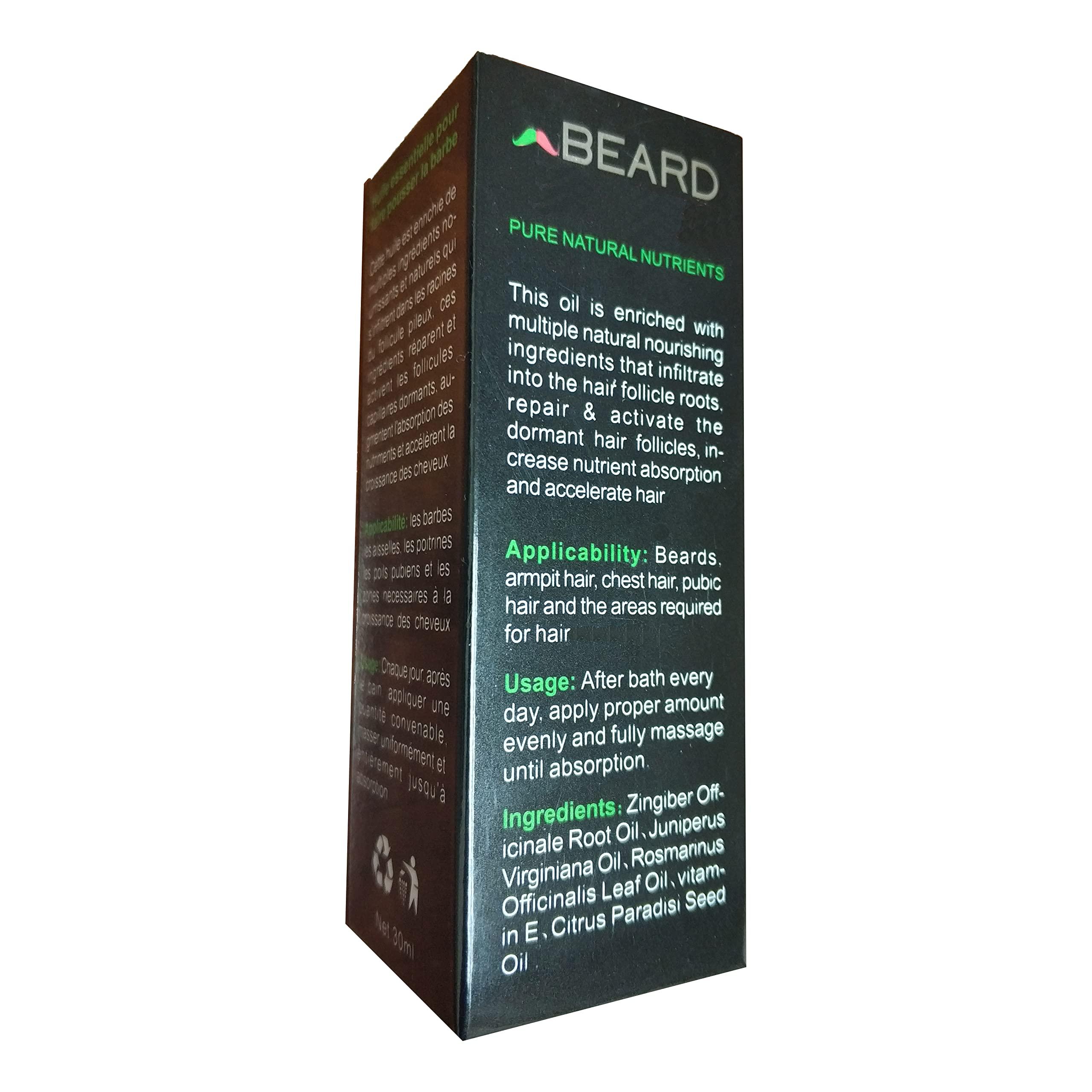 AICHUN BEAUTY AICHUN BEAUTY Beard Grow Oil | Facial Hair Supplement |Thicker Beard Care|Mens Hair Growth Vitamins 30ml/1.01oz