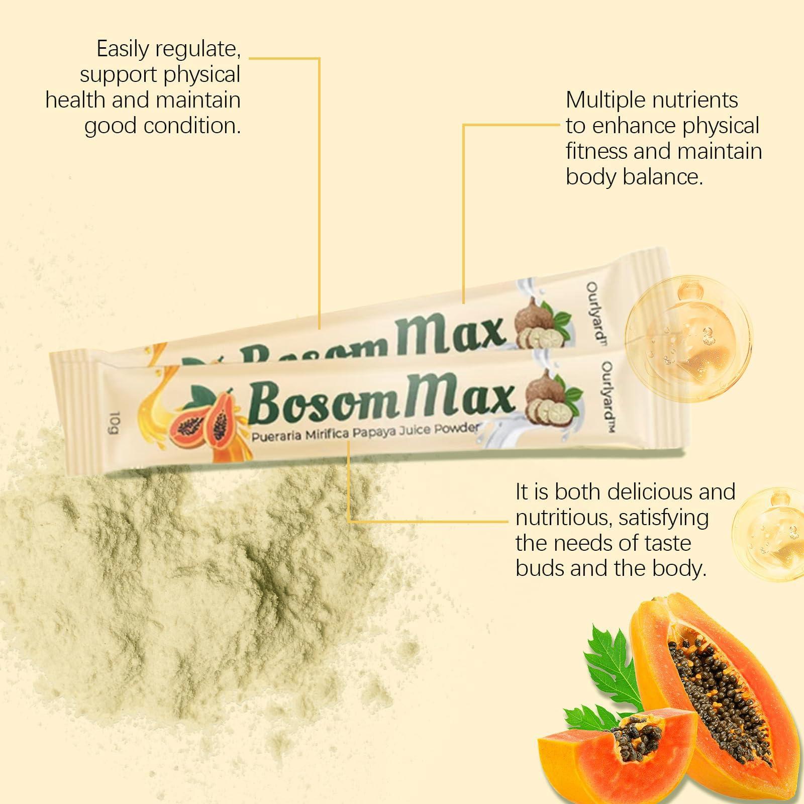 Keyess Pueraria Mirifica Papaya Juice Powder, Pueraria Juice Powder, BosomMax Pueraria Mirifica Papaya Juice Powder - with Papaya Extract Bust Lifting Mirifica Powder (4 Boxes)