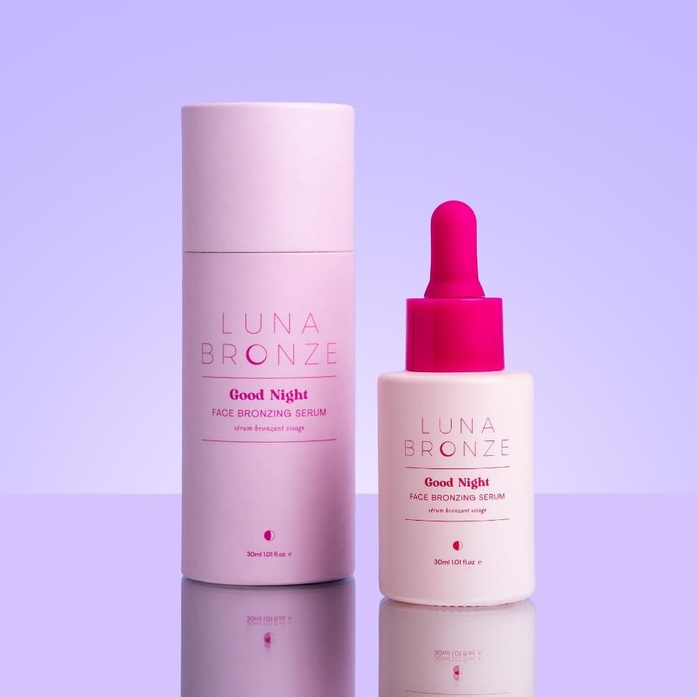 Luna Bronze Luna Bronze Good Night Face Tanning Drops | Overnight Face Bronzing Serum for a Luminous, Natural Looking Glow | Hydrating Formula with Vitamin C | Infused with Australian Botanics (30ml/1.01 fl. oz)