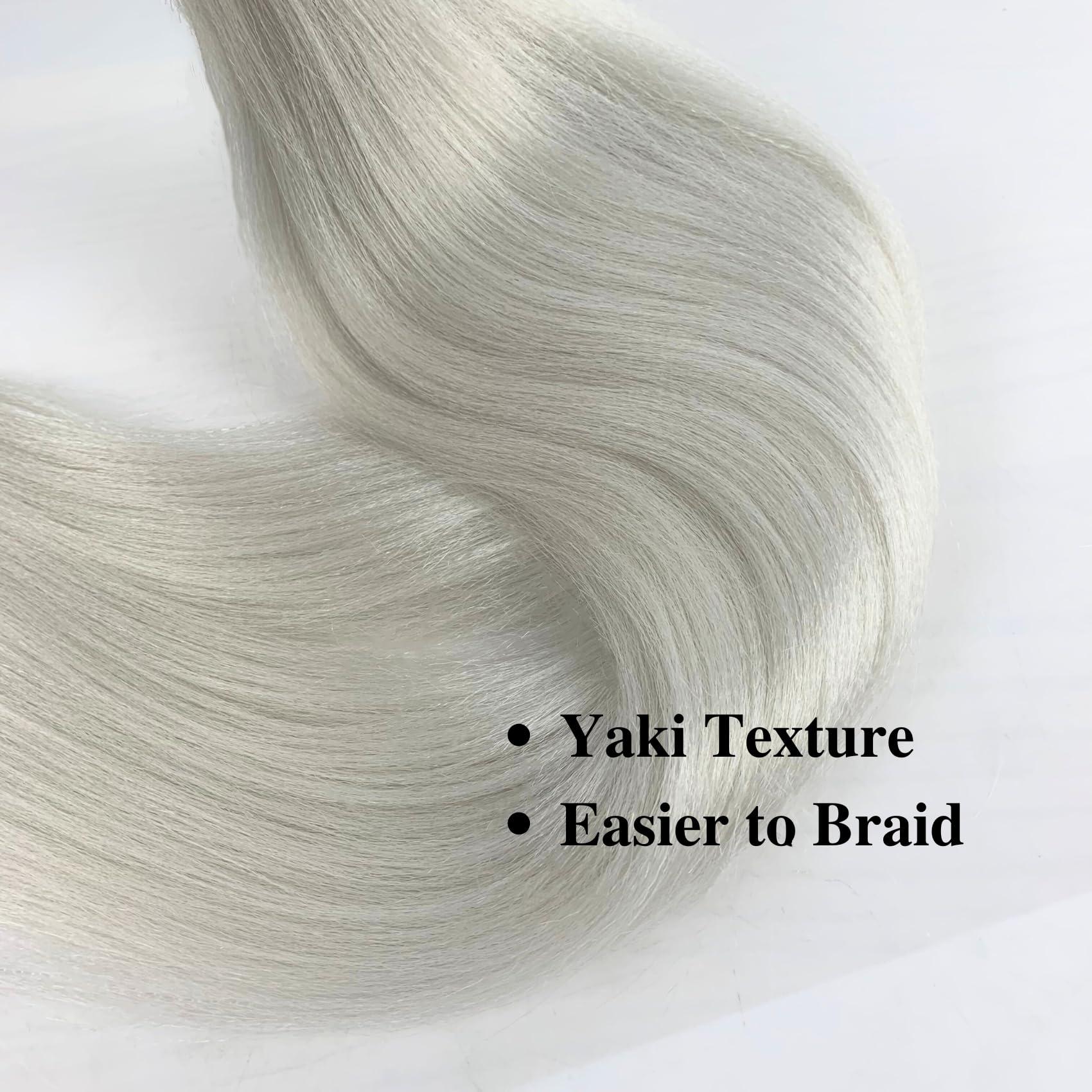 Gozill Gozill Silver Grey Brading Hair Pre Stretched Box Braids Braiding Hair Human Hair 26 Inch