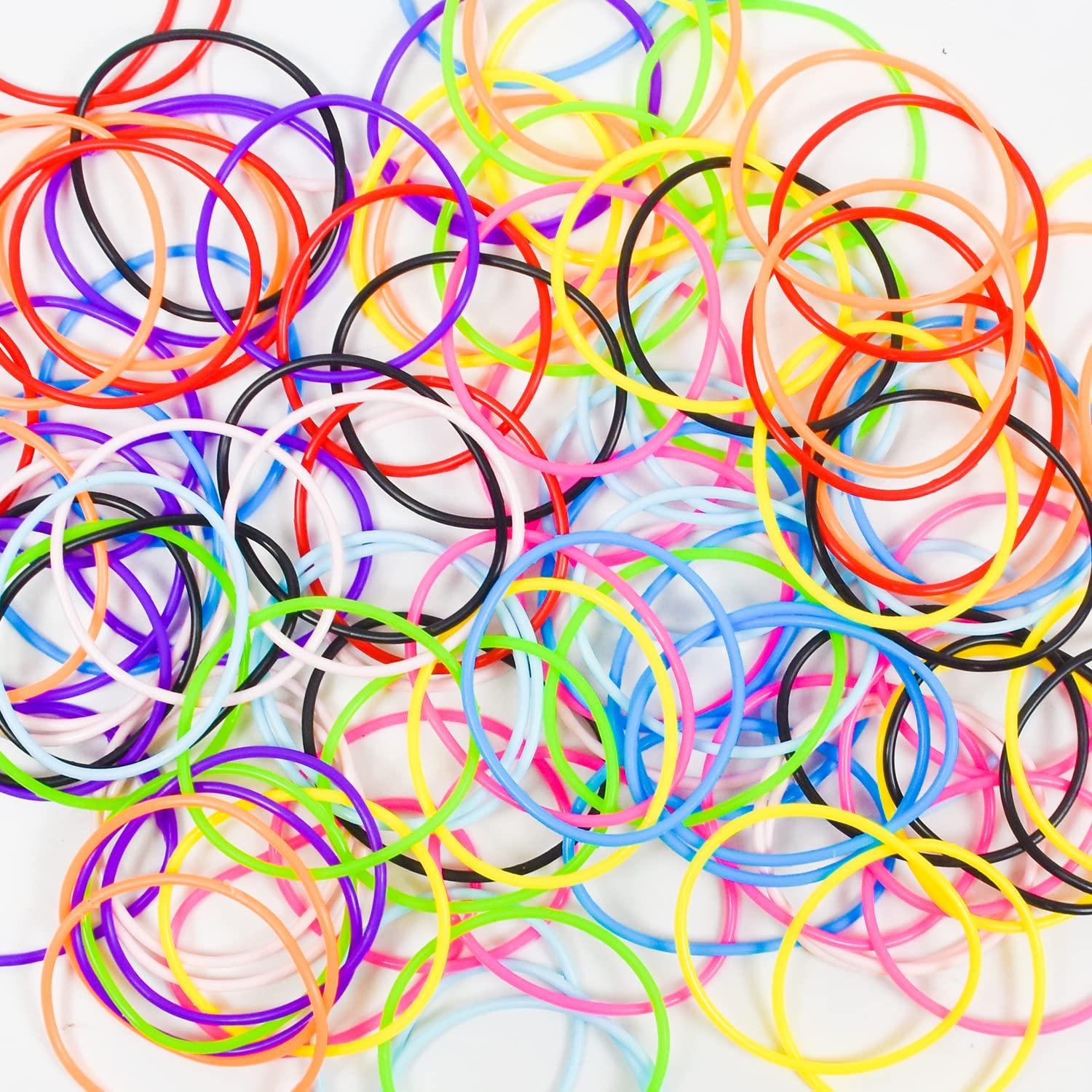Jolbndcv 80s Colorful Neon Jelly Bracelets Retro Rock Pop Star Rainbow Diva Disco Jelly Neon Gel Stretchable Bracelets Bands 100 Pcs