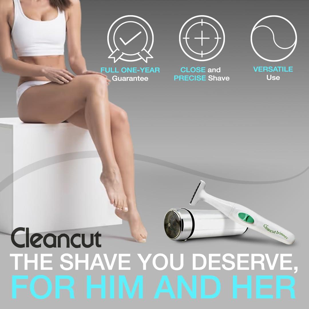 CLEANCUT Cleancut Personal Electric Shaver & Trimmer Combo - ES412 Foil Shaver, PS335 Body Trimmer for Men & Women, Rechargeable Cordless Shaver for Face, Pubic, Intimate Areas - Made in Japan