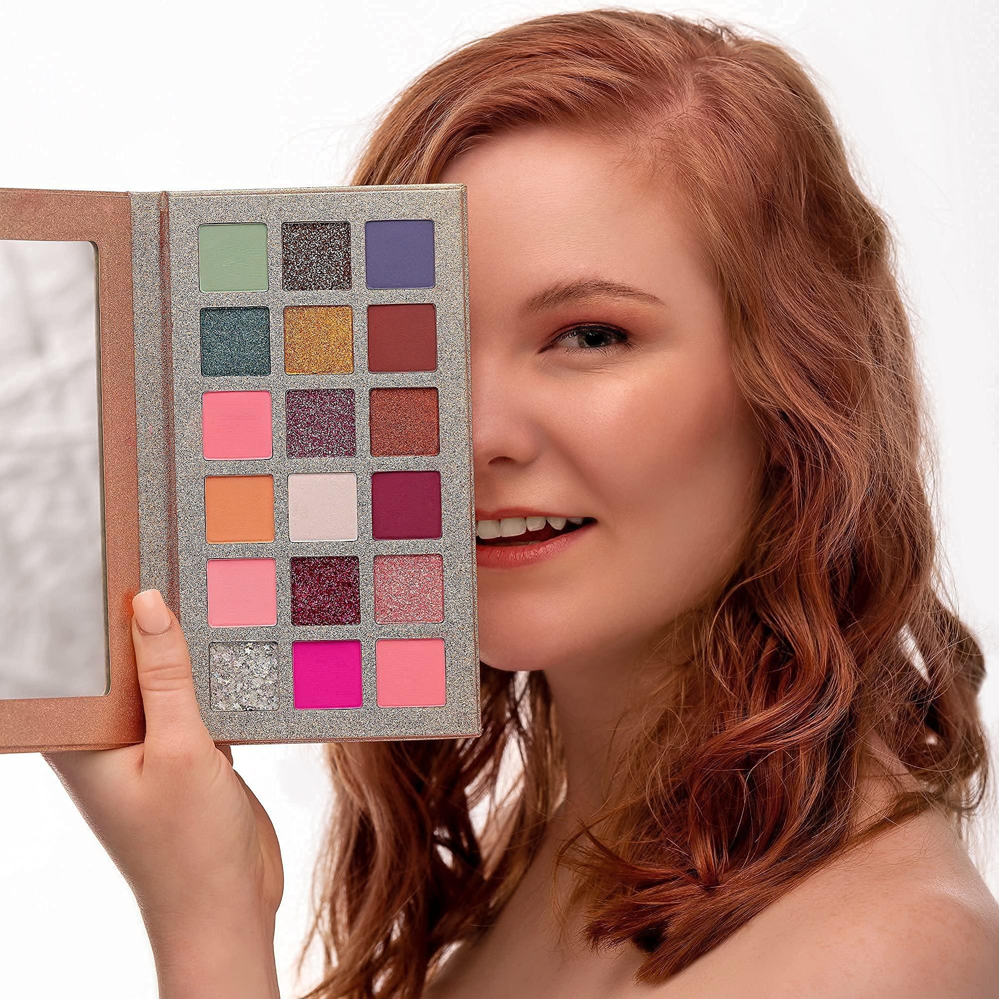 EPILYNX EPILYNX Eyeshadow Palette - 18 Blendable and Highly Pigmented Shades - Includes Matte and Sparkle Colors for All Occasions - Gluten Free Vegan by Dr. Liia