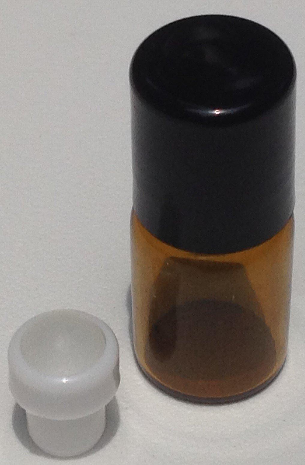 LH 2mlss USA 2ml (5/8 Dram) Mini Roll-On Amber Glass Bottles with GLASS Roller Balls - Refillable Aromatherapy Essential Oil Roll On (36)