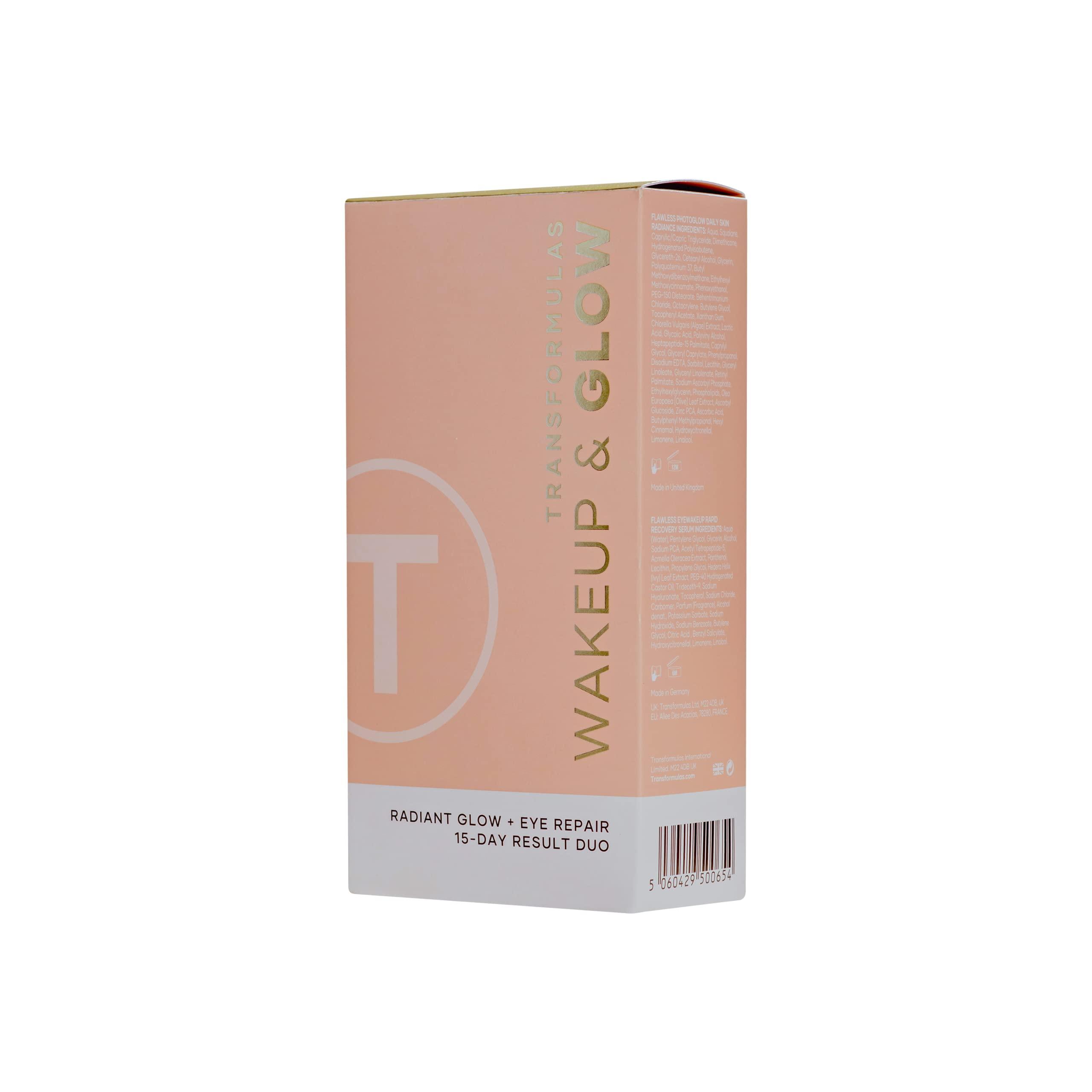 Transformulas Transformulas Flawless PhotoGlow 50ml & Eye Wake Up Rapid Recovery 17.5ml 15 Day Result Set, Reduces Puffiness and Dark Circles, Daily Use