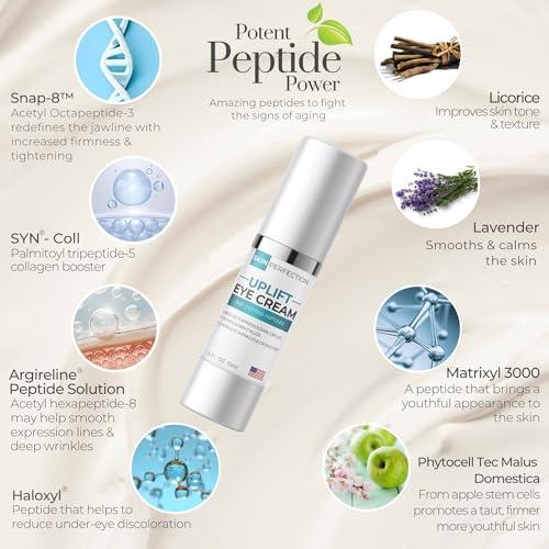 Skin Perfection Revitalize Your Eyes: Uplift Anti-Aging Eye Cream for Dark Circles, Wrinkles & Puffiness Copper Cream Peptide Complex Haloxyl Lift Tighten Droopy Lids Argireline Matrixyl Pepha Tight .5 oz