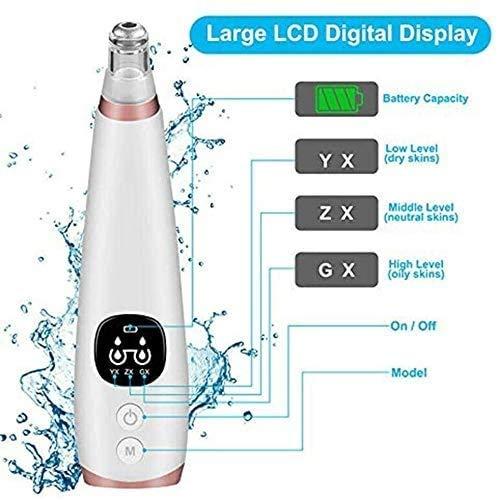 yigeren Qin Black Head Suctioner,Blackhead Remover Vacuum,Blackhead Remover Pore Vacuum - Electric Pore Cleaner, Blackhead Extractor Tool for Women and Men,USB Rechargeable LCD Display