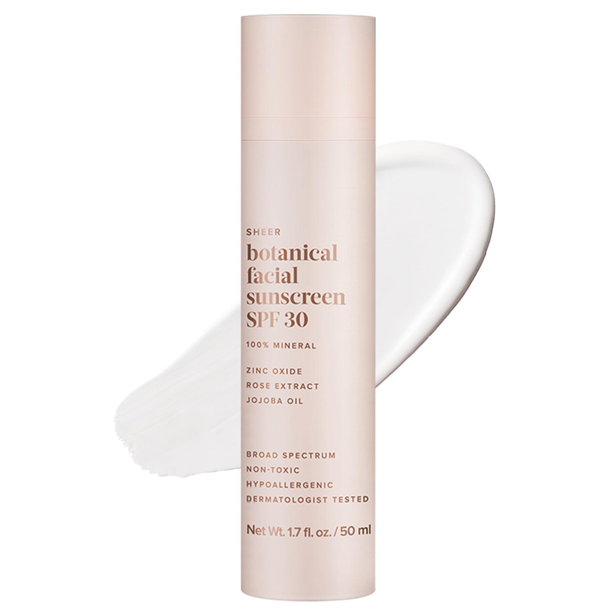 Evereden Evereden Sheer Botanical Face Sunscreen SPF 30 1.7 fl oz. | 100% Non-Nano Mineral Sunscreen Face Formula with Zinc Oxide | Soothing & Nourishing | Clean & Non-Comedogenic | FSA Eligible
