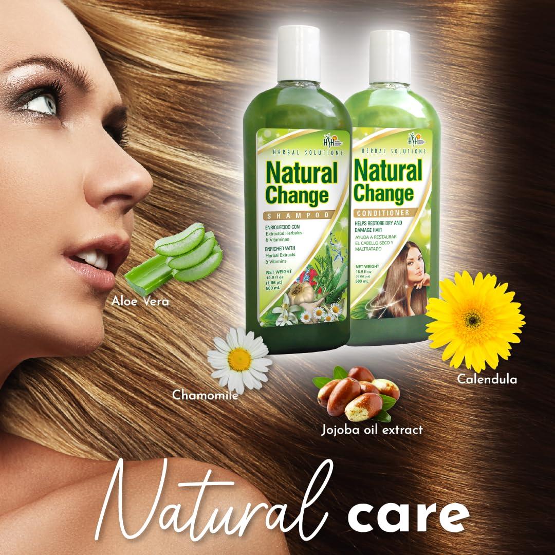 Herbal Solutions Health Herbal Solutions Natural Change Green Shampoo - Herbal Extracts & Vitamins Infused Shampoo for Deep Nourishment - Enriched with Rosemary, Horsetail - 16.9 fl oz