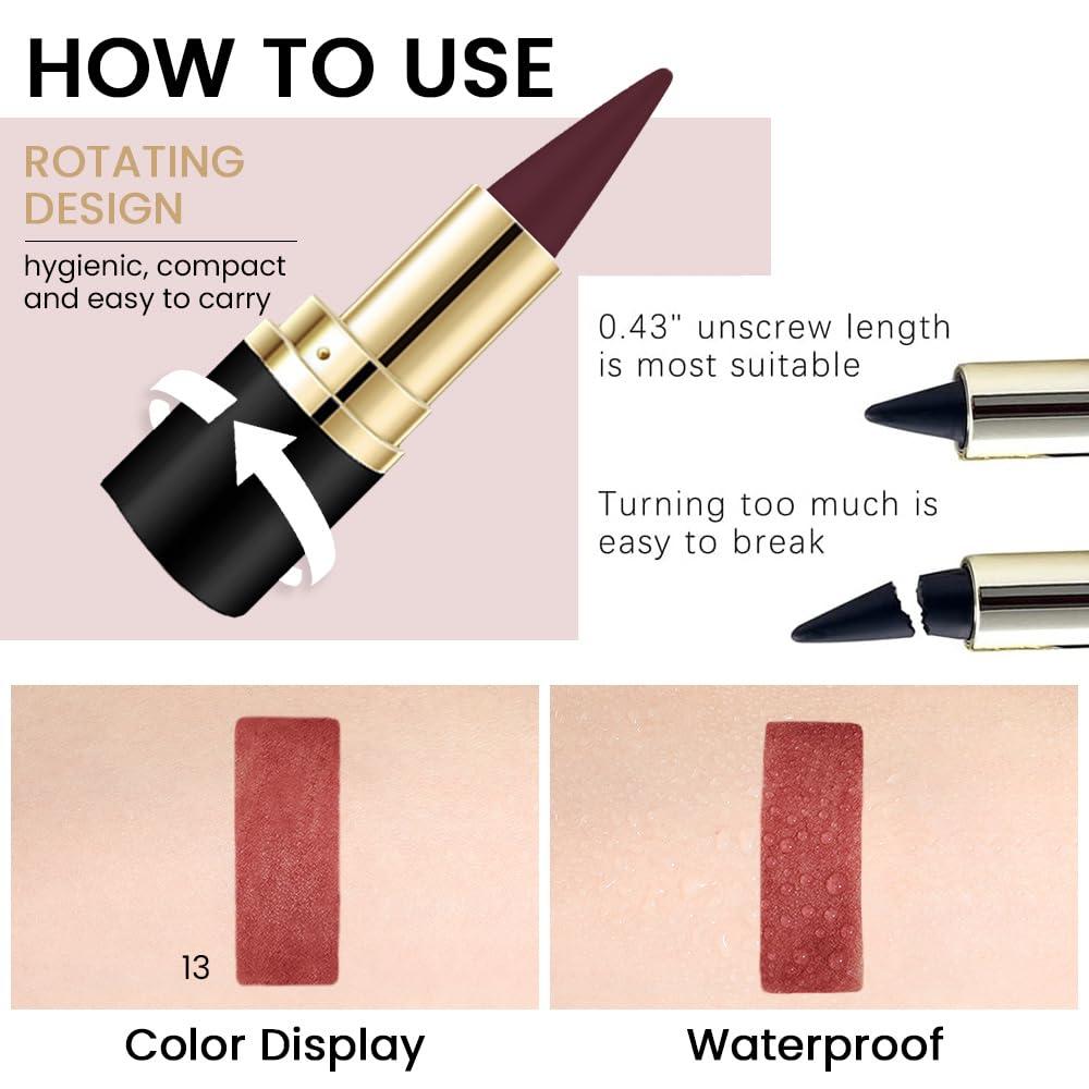 evpct evpct 1Pcs Dark Red Gel Eyeliner Pencil Eye Black Face Paint Stick Makeup Set Waterproof Matte Cream Crayon Eyeliner Pencil Set Cat Eye Liners Eyeshadow Guide delineador de ojos contra el agua