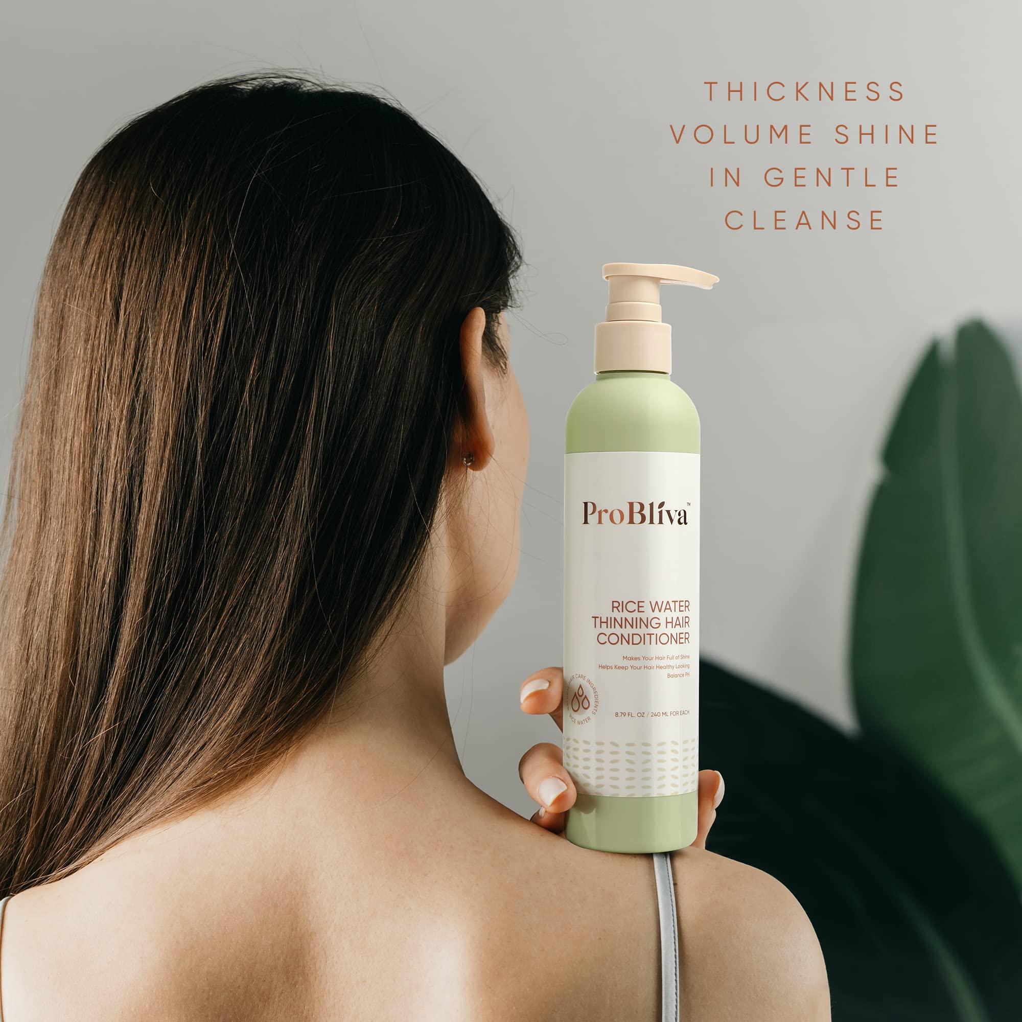 ProBliva Rice Water Thinning Hair Shampoo & Conditioner - Anti Hair Loss - Regrowth & Thickening