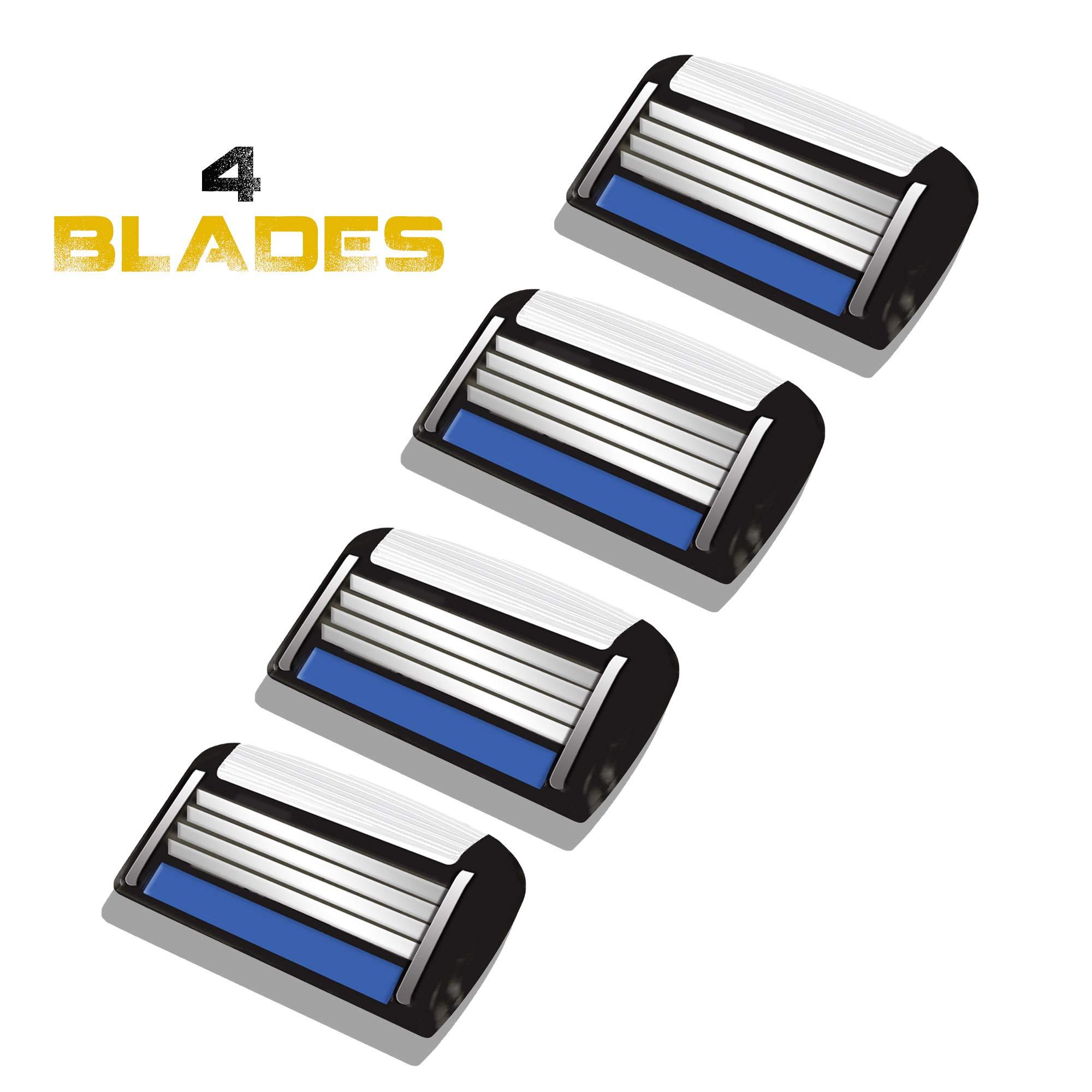 HeadBlade HeadBlade Men's HB4 Refill Shaving Razor Blades - 4 Stainless Steel Blades for No Tugging or Pulling, Shave Less, Works for Face, Body, and Scalp (12 Blades) 3 Pack