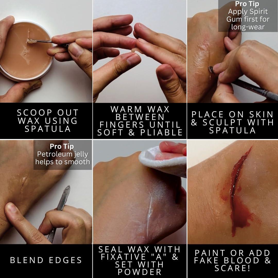 Mehron Mehron Makeup SynWax | Firm Modeling Wax for Special FX | Scar Wax SFX Makeup For Fake Scars, Fake Wounds, & Halloween Effects 0.4 Oz (11 g)