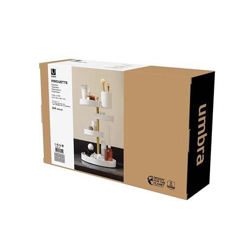 Umbra Umbra Pirouette Cosmetic Organizer, White/Brass