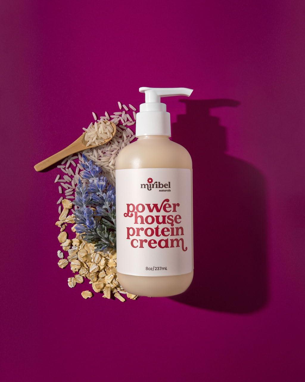 Miribel Miribel Powerhouse Protein Cream for Hair, 8 fluid ounces - Repair, Strengthen, and Protect Damaged, Fine, Wavy, or Curly Hair - Vegan, Sulfate-Free, Paraben-Free Leave-In Conditioner and Protein Mask